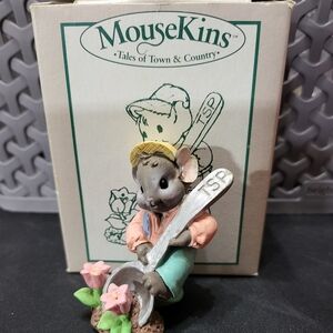 MouseKins Mouse w Teaspoon Tales of Town & Country Porcelain Figure